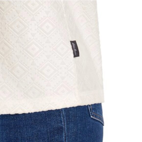 Eddie Bauer Geometric Polar Fleece 1/4 Zip Pullover | White | Women’s M Like New - Picture 11 of 16